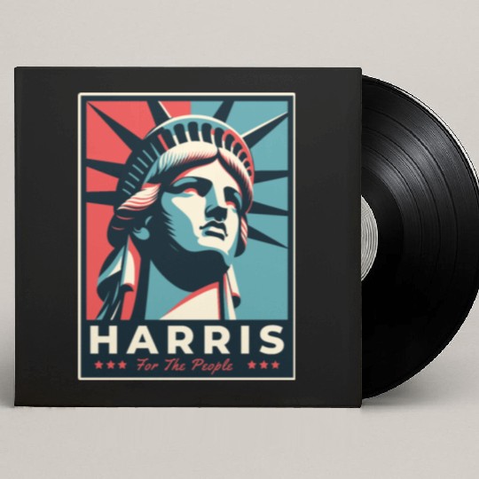 Harris 2024 statue of liberty Kamala Harris Custom Vinyl Record Sleeves