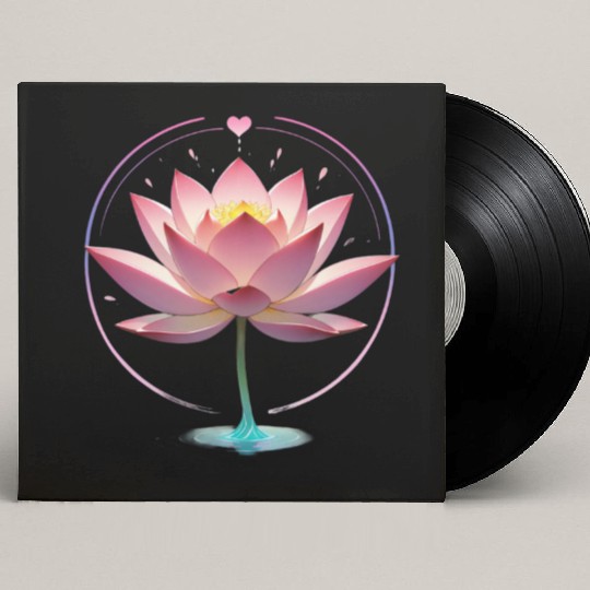Heartfelt Serenity: Lotus Pulse Custom Vinyl Record Sleeves