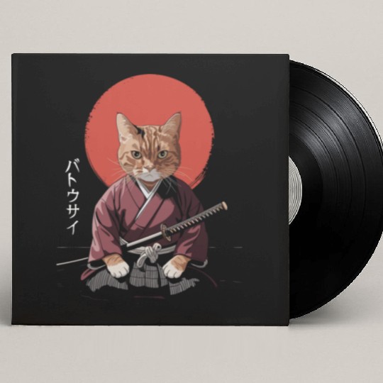 Neko Battousai Samurai Cat Classic Custom Vinyl Record Sleeves