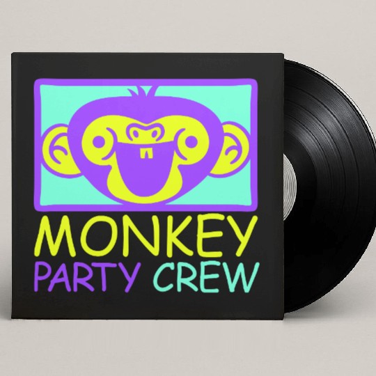Monkey Chimpanzee Party Animals Crew Team Friends Custom Vinyl Record Sleeves