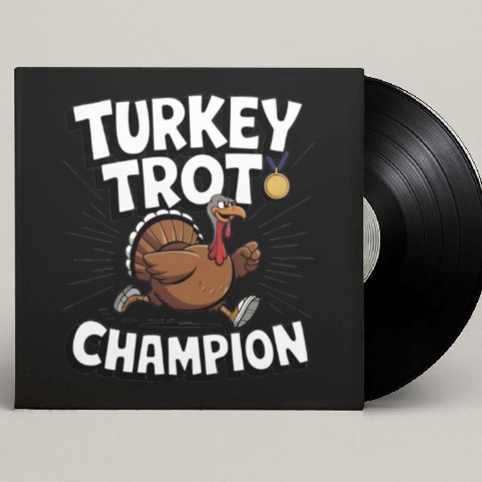 Funny Turkey Trot Running Thanksgiving Champion Custom Vinyl Record Sleeves