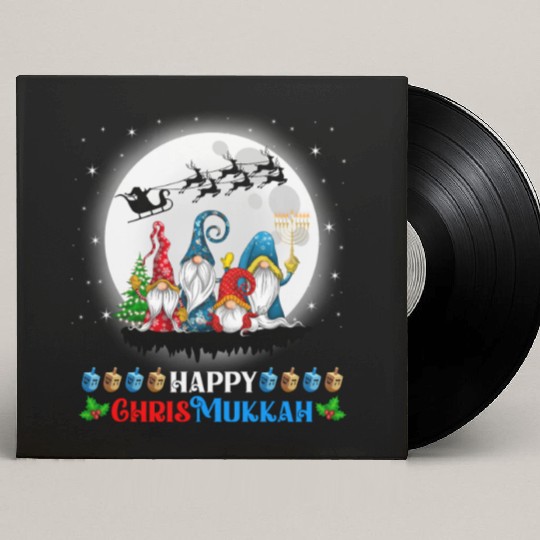 Happy Chrismukkah Gnomes Christmas Hanukkah Custom Vinyl Record Sleeves