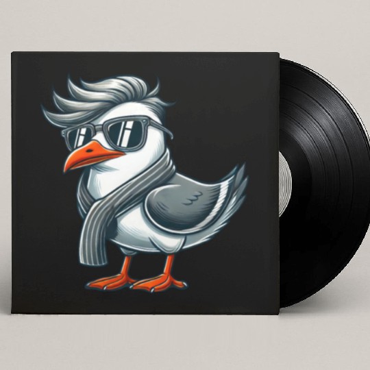 Cool seagull sunglasses summer North Sea Baltic Custom Vinyl Record Sleeves