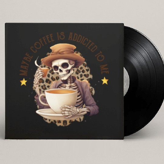 Funny Coffee Addict: Maybe Coffee Is Addicted Custom Vinyl Record Sleeves