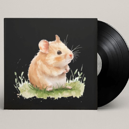 Cute Baby Hamster Watercolor Custom Vinyl Record Sleeves