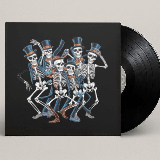 Let's Dance Dancing Skeleton Skull Custom Vinyl Record Sleeves