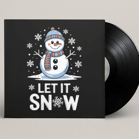 Let It Snow Snowman - Cute Winter Christmas 2024 Custom Vinyl Record Sleeves