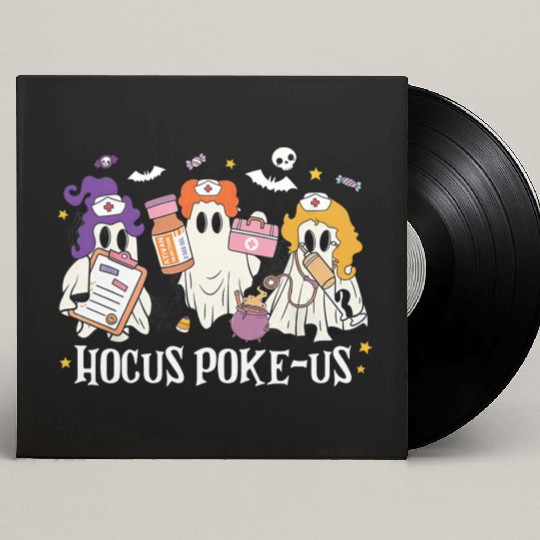 Hocus Poke-Us Funny Ghost Vintage Halloween Movie Custom Vinyl Record Sleeves