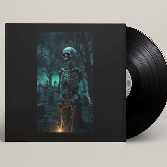 Rising Skeleton in the Graveyard Custom Vinyl Record Sleeves