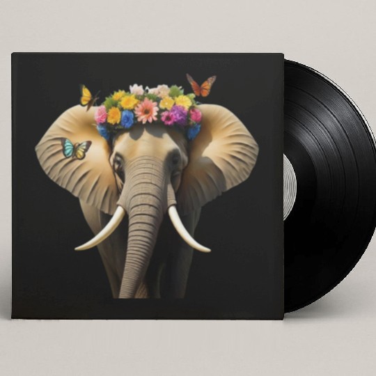 Elephant in Bloom  D83C DF38 D83D DC18 Custom Vinyl Record Sleeves