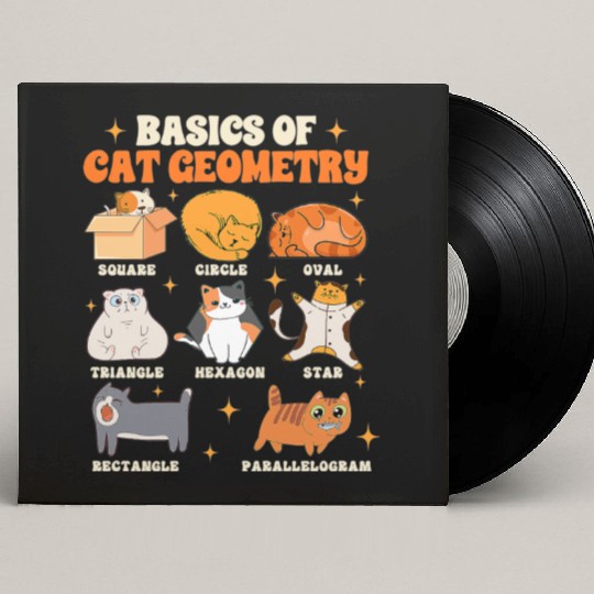 Math Teacher Life Teaching Basics Of Cat Geometry Custom Vinyl Record Sleeves