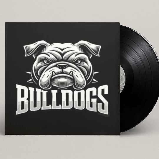 Bulldogs Mascot Back To School Team Spirit Custom Vinyl Record Sleeves