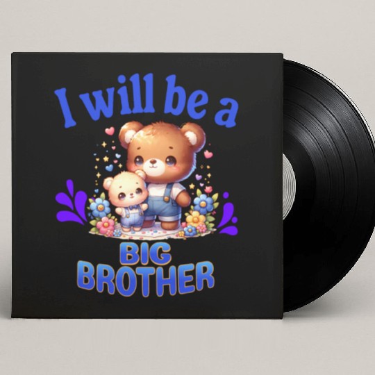 I'm Going To Be A Big Brother Cute Teddy Bears, Custom Vinyl Record Sleeves