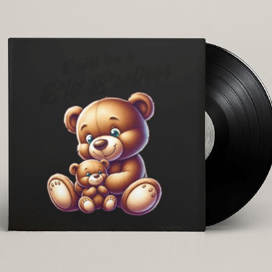 I'm Going To Be A Big Brother Cute Teddy Bears, Custom Vinyl Record Sleeves