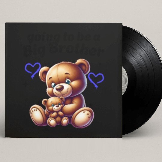 I'm Going To Be A Big Brother Cute Teddy Bears, Custom Vinyl Record Sleeves
