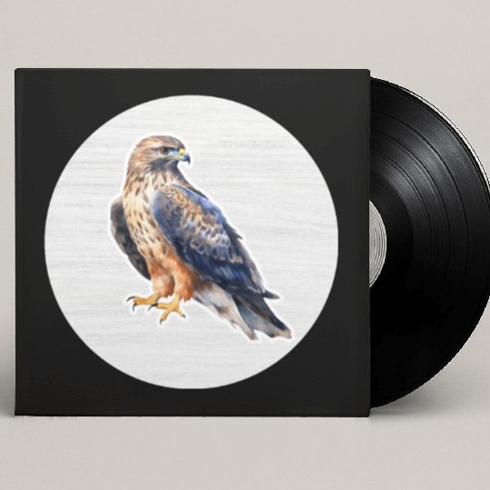 Hawk Watercolor Drawing Custom Vinyl Record Sleeves