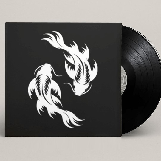 Koi Carp Yoga Circle Style Yin And Yang Custom Vinyl Record Sleeves