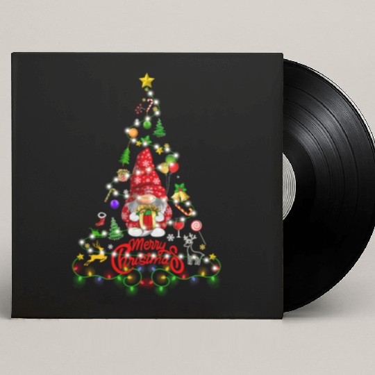 Funny Gnomes Christmas Tree Gnomies Family Xmas Custom Vinyl Record Sleeves