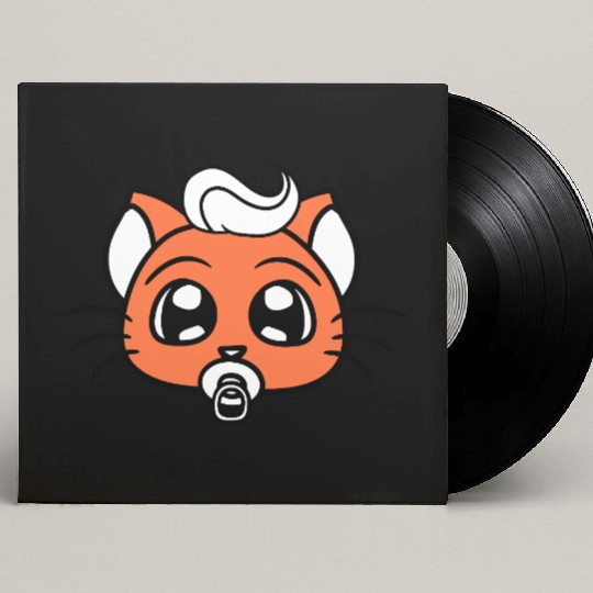 Baby Cat Cute Pacifier Kitten Toddler Child Face Custom Vinyl Record Sleeves