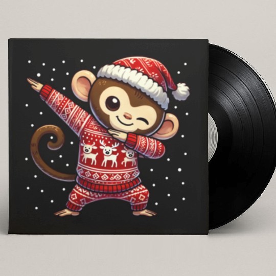Christmas Monkey Lover Ape Funny Monkey Ugly Custom Vinyl Record Sleeves