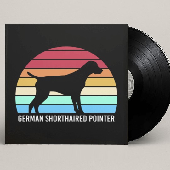 Retro German Shorthaired Pointer Dog Silhouette Custom Vinyl Record Sleeves