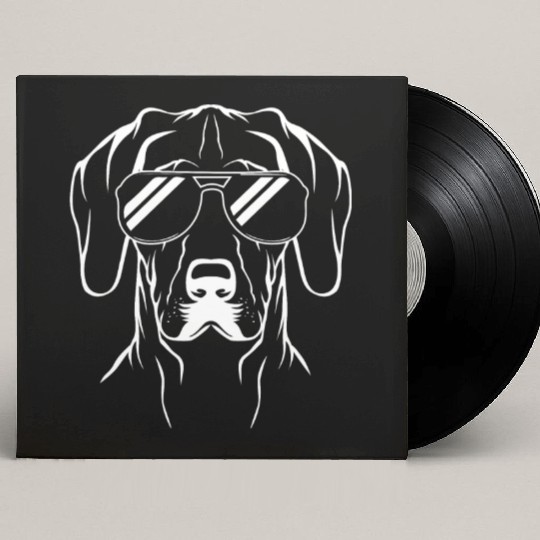 German Shorthaired Pointer Dog Wearing Glasses Custom Vinyl Record Sleeves