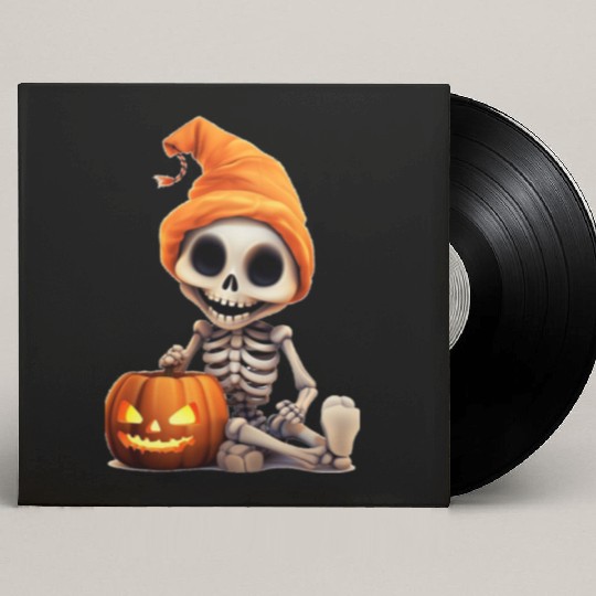 Skeleton celebrating Halloween Custom Vinyl Record Sleeves