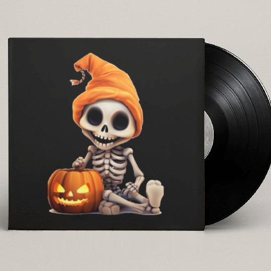 Skeleton celebrating Halloween Custom Vinyl Record Sleeves