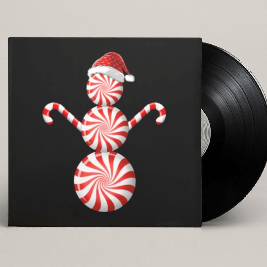 Funny Christmas Custom Vinyl Record Sleeves Peppermint Candy Snowman