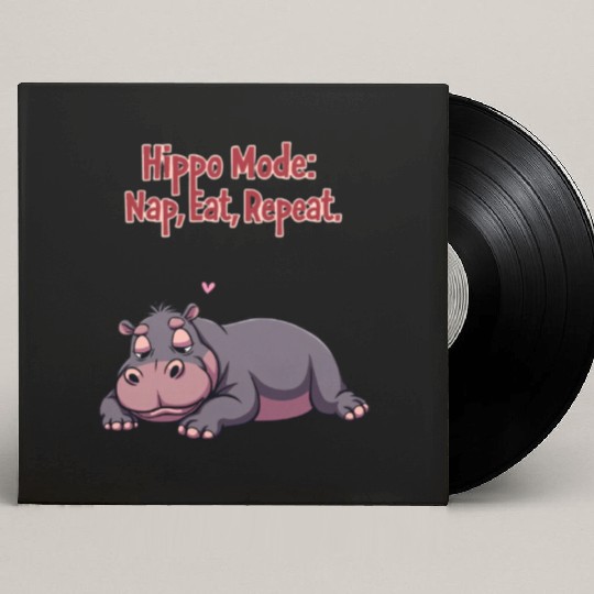 Hippo Lifestyle : Nap, Eat, Repeat. Custom Vinyl Record Sleeves