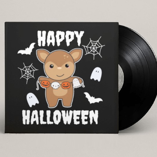 Deer Happy Halloween Pumpkin Bat Costume Custom Vinyl Record Sleeves