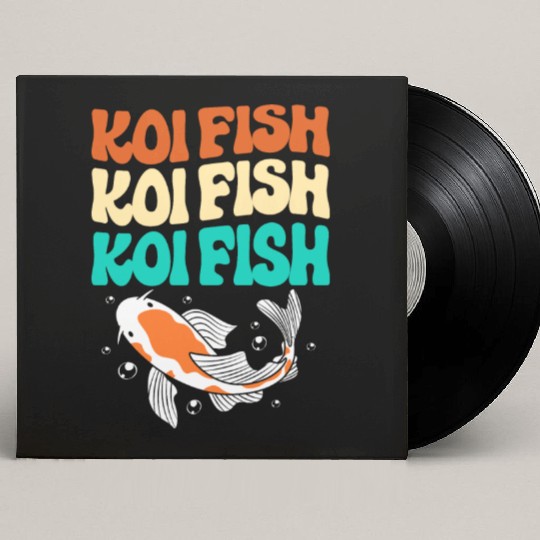 Retro Colorful Koi Fish Japanese Koi Carp Fish Custom Vinyl Record Sleeves