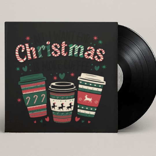 Christmas Coffee – Festive coffee design Custom Vinyl Record Sleeves
