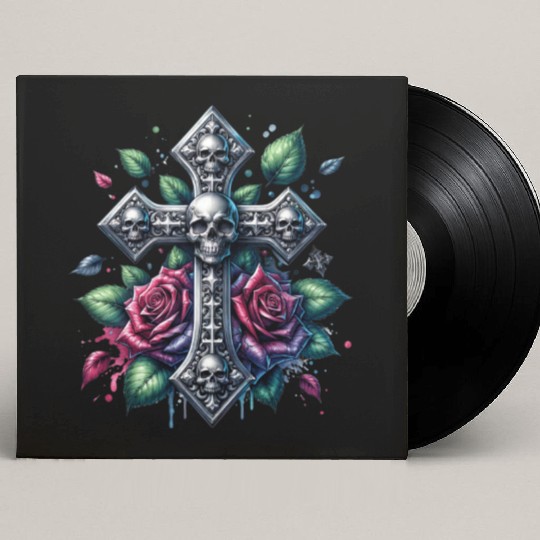 Gothic Collection - Cross, Skulls & Red Roses Custom Vinyl Record Sleeves