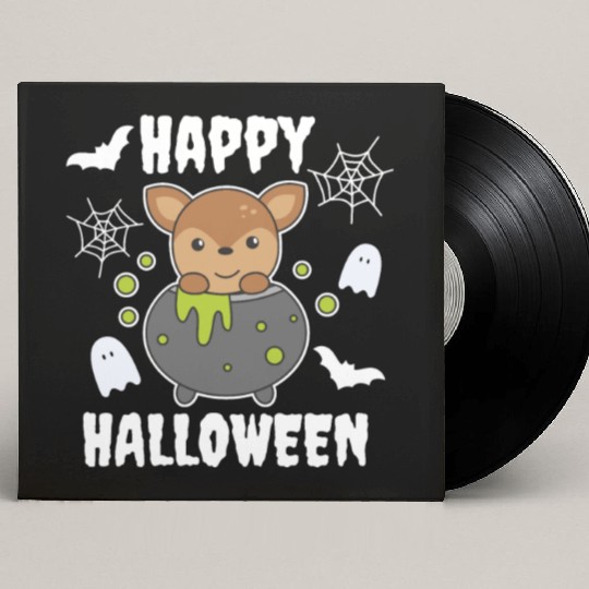 Deer Happy Halloween Cauldron Bat Custom Vinyl Record Sleeves
