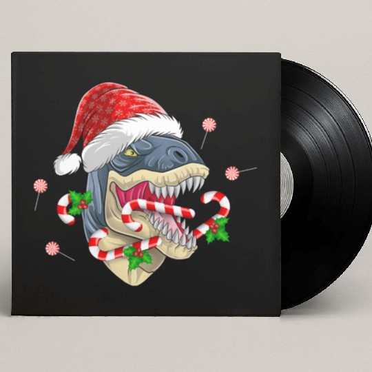 Santasaurus Rex Dinosaur xmas Santa Hat Santa Hat Custom Vinyl Record Sleeves