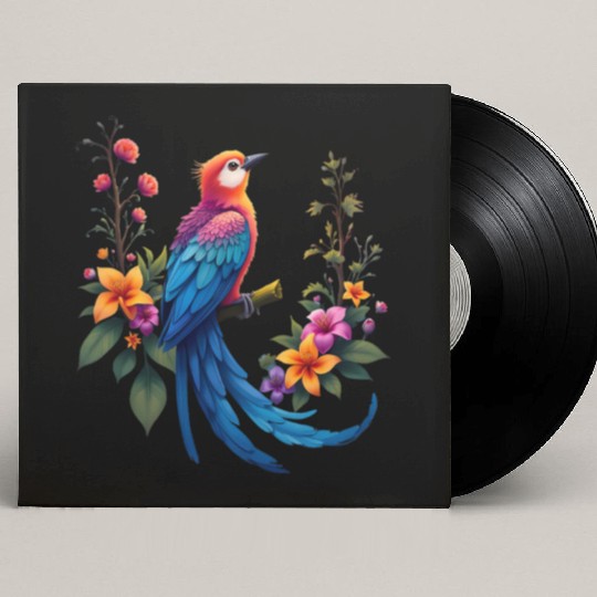 Fantastical Bird Of Paradise Painting Custom Vinyl Record Sleeves