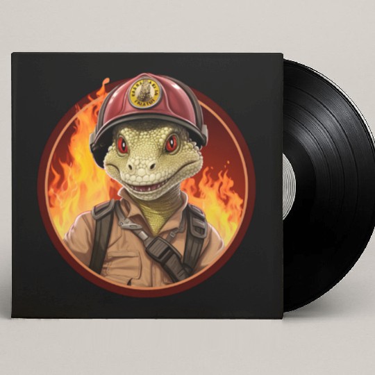 Lizard Firefighter Custom Vinyl Record Sleeves