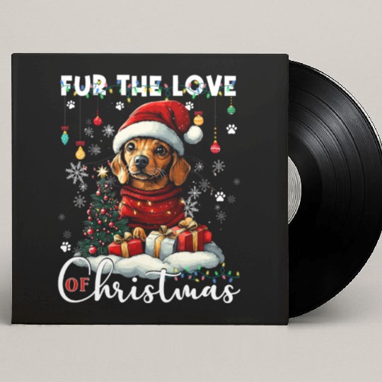 Dachshund Christmas Tree Lights Decorations Dog Custom Vinyl Record Sleeves