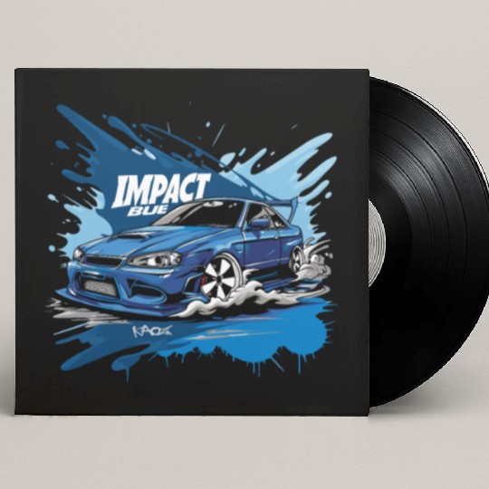 Japan D Initial Impact Blue JDM Street Racer Car Custom Vinyl Record Sleeves