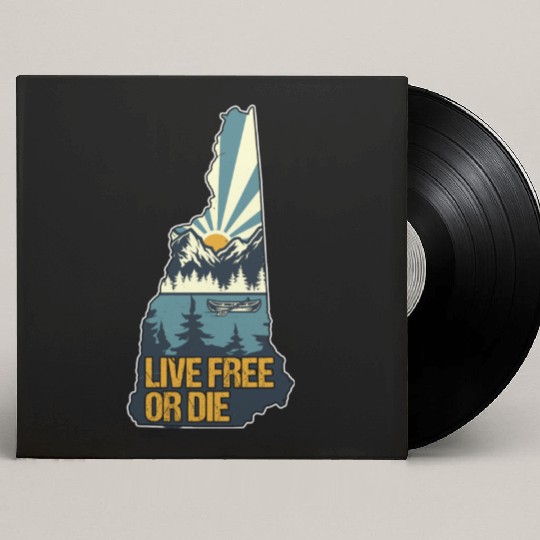 Live Free or Die Retro New Hampshire Nature Custom Vinyl Record Sleeves