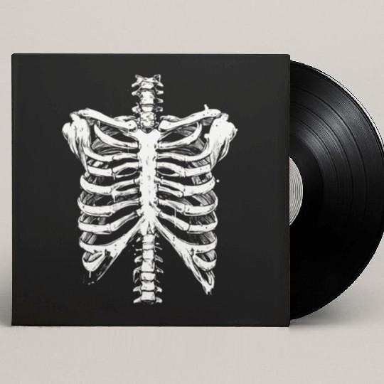 skeleton rib cage spooky halloween Custom Vinyl Record Sleeves