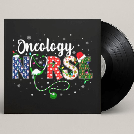 Oncology Nurse Xmas Santa Hat Nurse Christmas Custom Vinyl Record Sleeves