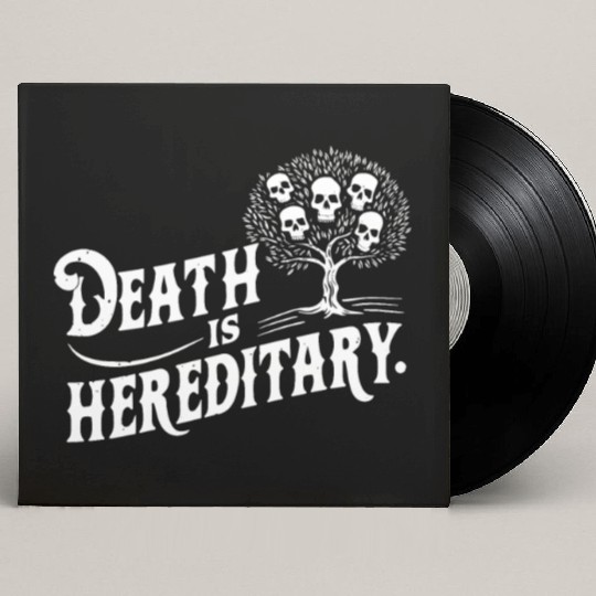 Death is Hereditary Dark Humor Skull Design Custom Vinyl Record Sleeves