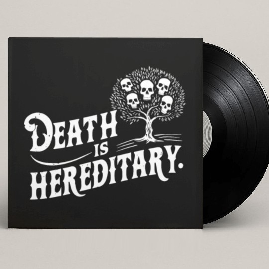 Death is Hereditary Dark Humor Skull Design Custom Vinyl Record Sleeves