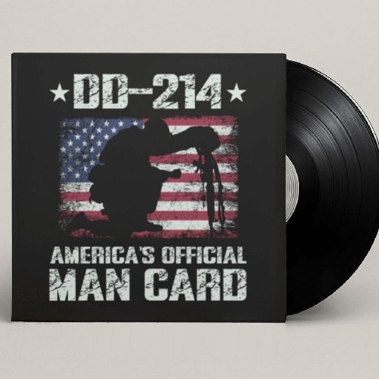 DD-214 America's Official Man Card Veteran Pride Custom Vinyl Record Sleeves
