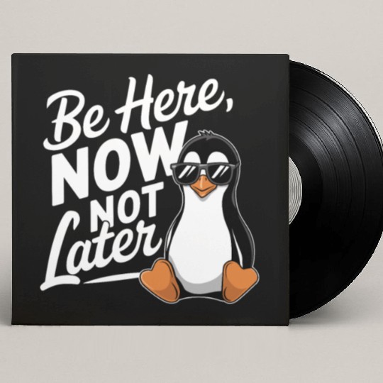 Be Here Now Not Later Mindfulness Vibes Custom Vinyl Record Sleeves