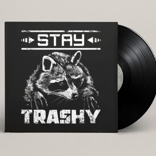 Stay trashy raccoon Custom Vinyl Record Sleeves