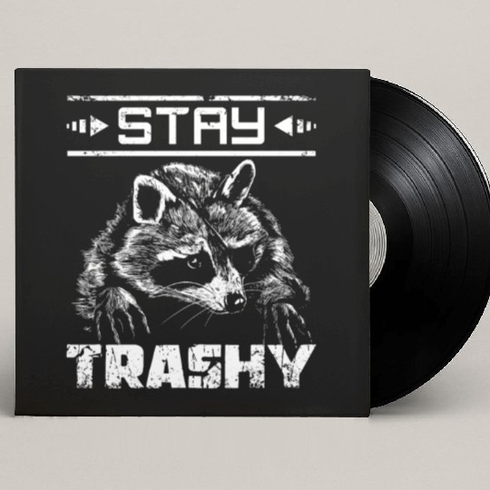 Stay trashy raccoon Custom Vinyl Record Sleeves