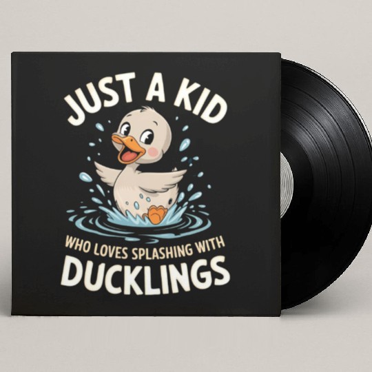 Just a Kid Who Loves Splashing with Ducklings Custom Vinyl Record Sleeves